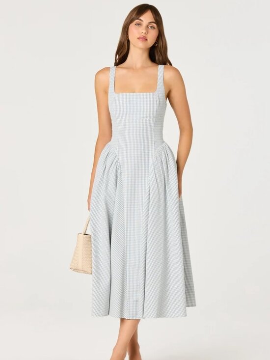 Astr Dresses & Skirts - ASTRtheLABEL Vinya Plaid Bow-Back Midi Dress BNWT Small